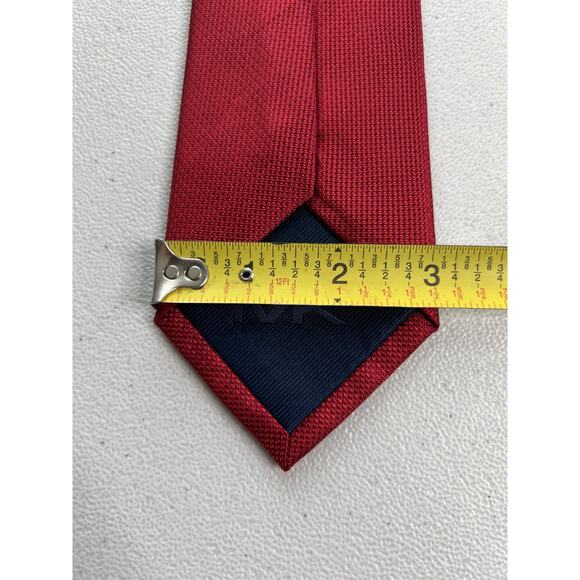 Michael Kors Solid Red Woven Pattern 100% Silk Tie NWOT - Picture 6 of 6